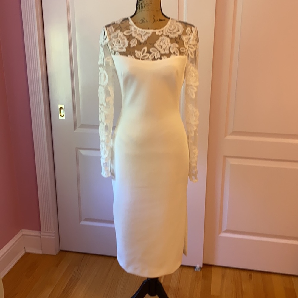 Black Halo Eve White Dress NWT
